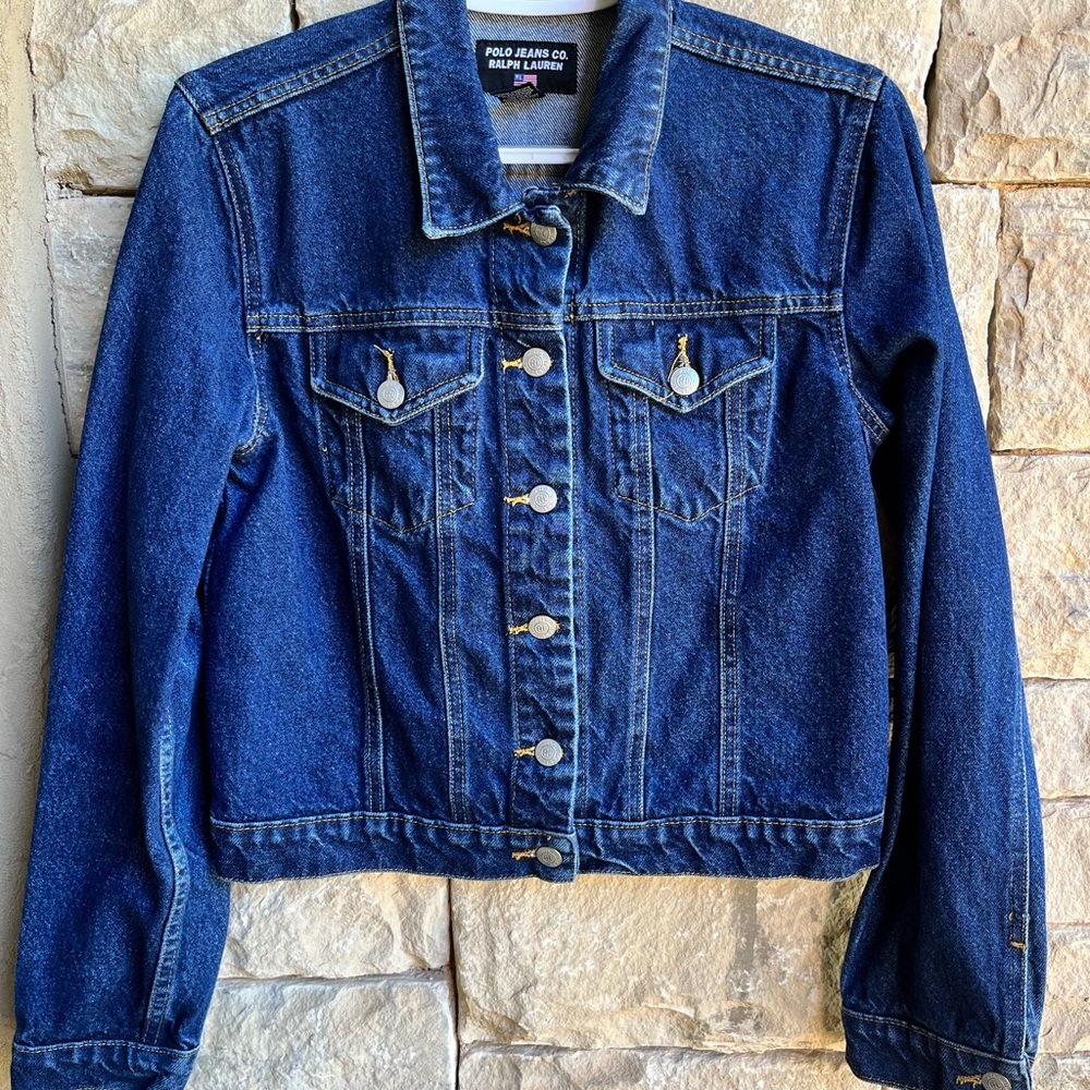 VTG Polo Jeans Co. Ralph Lauren Denim Jacket Size L 100% Cotton Y2K Preppy